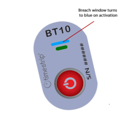 Blood Temp 10 temperature indicator activated