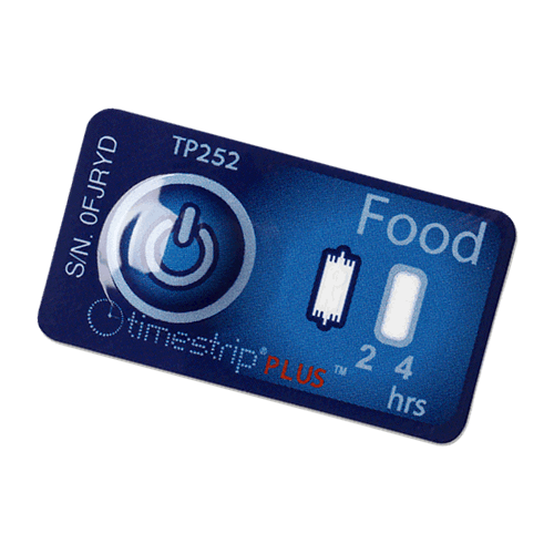 Timestrip temperature indicators for food
