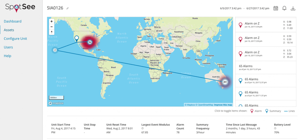 SpotBot cloud dashboard map