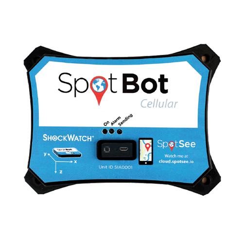 SpotBot impact monitoring and tracking recorder front view