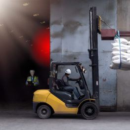 Avoid collisions between forklifts and pedestrians at blind corners with BSS