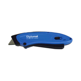 Diplomat_squeeze_auto_retractable_safety_knife_metal_blade